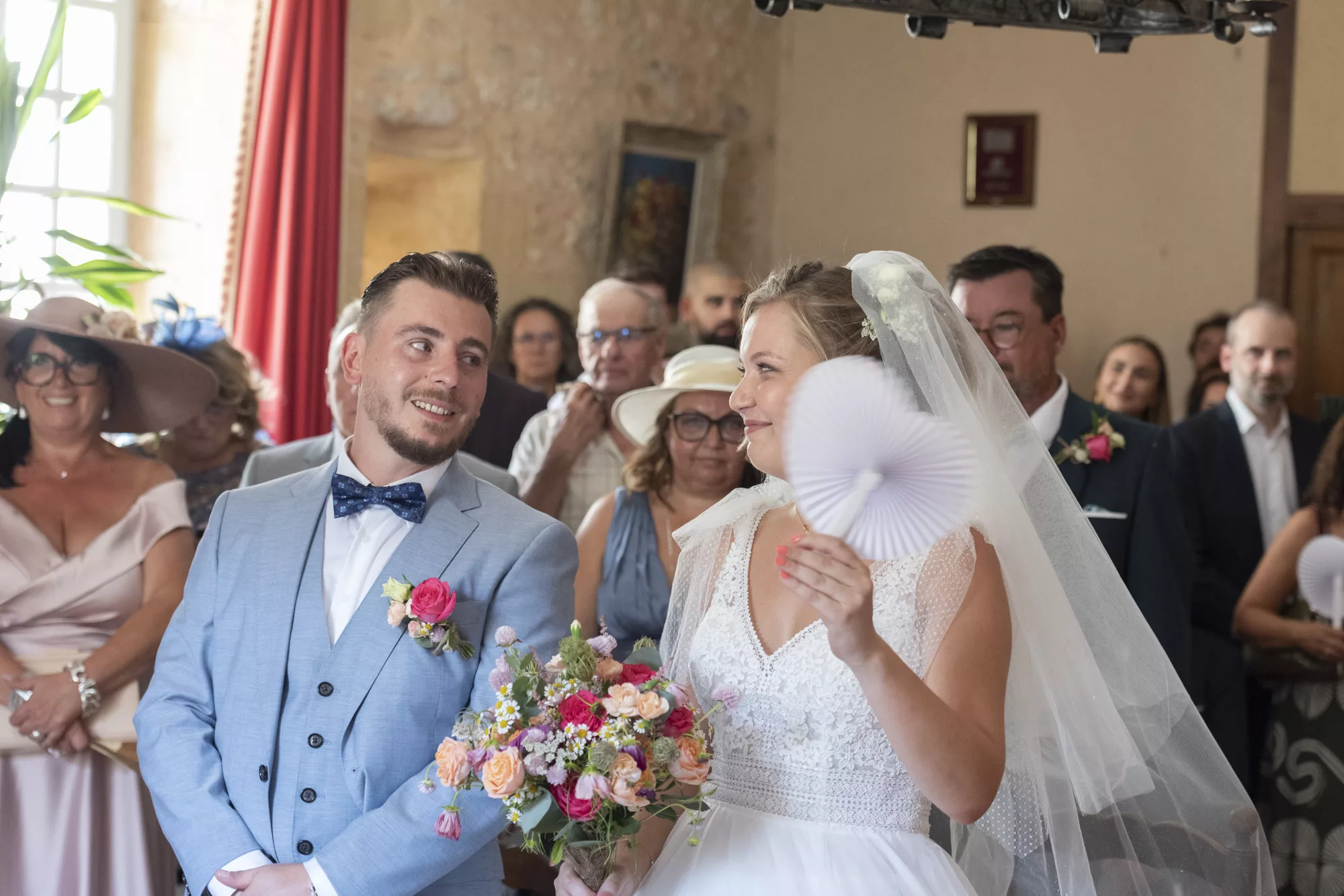 mariage Monpazier préparatifs / cérémonie / banquet